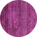 Round Machine Washable Oriental Pink Modern Rug, wshabs3055pnk