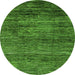 Round Oriental Green Modern Rug, abs3055grn