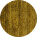 Round Oriental Yellow Modern Rug, abs3055yw