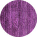 Round Oriental Purple Modern Rug, abs3055pur