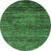 Round Oriental Emerald Green Modern Rug, abs3055emgrn