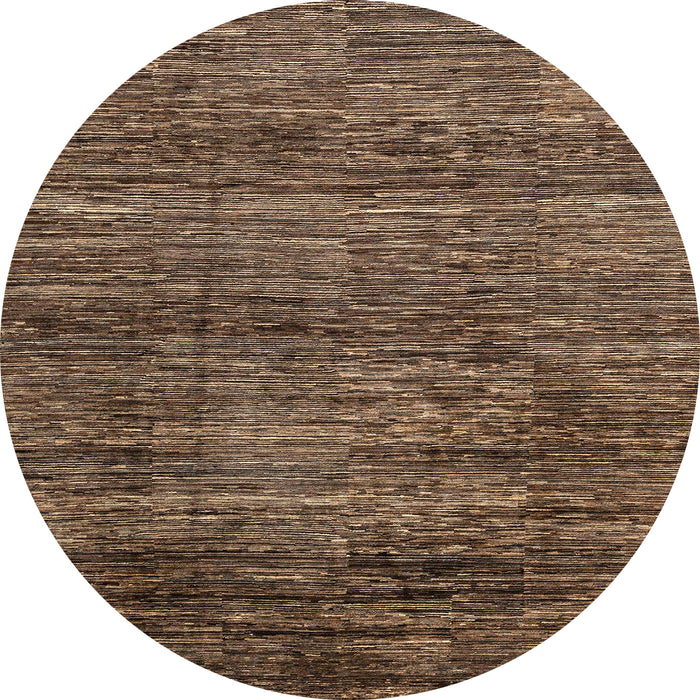 Round Machine Washable Abstract Bakers Brown Rug, wshabs3055