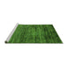 Sideview of Machine Washable Oriental Green Modern Area Rugs, wshabs3055grn