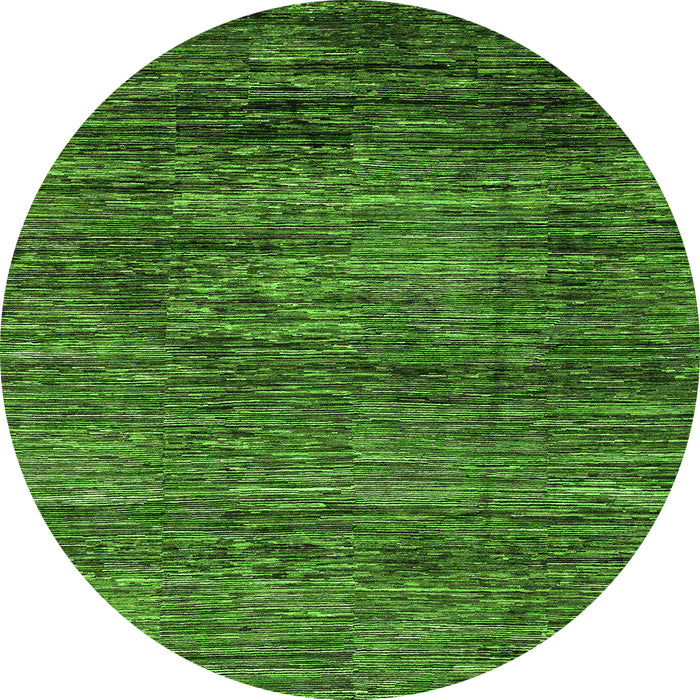 Round Machine Washable Oriental Green Modern Area Rugs, wshabs3055grn