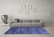 Machine Washable Oriental Blue Modern Rug in a Living Room, wshabs3055blu