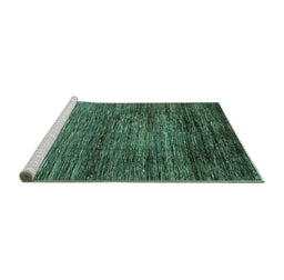 Sideview of Machine Washable Oriental Turquoise Modern Area Rugs, wshabs3055turq