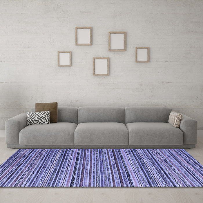 Machine Washable Abstract Blue Modern Rug in a Living Room, wshabs3056blu