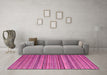 Machine Washable Abstract Pink Modern Rug in a Living Room, wshabs3056pnk