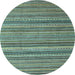 Round Machine Washable Abstract Light Blue Modern Rug, wshabs3056lblu