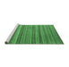 Sideview of Machine Washable Abstract Emerald Green Modern Area Rugs, wshabs3056emgrn