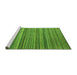 Sideview of Machine Washable Abstract Green Modern Area Rugs, wshabs3056grn