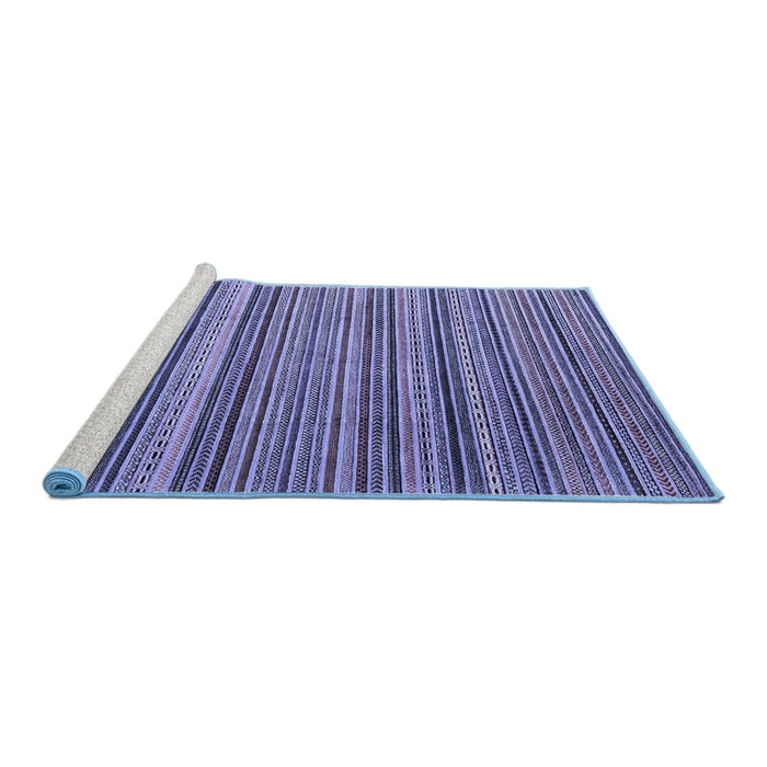Sideview of Machine Washable Abstract Blue Modern Rug, wshabs3056blu