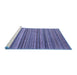 Sideview of Machine Washable Abstract Blue Modern Rug, wshabs3056blu