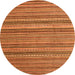 Round Abstract Orange Modern Rug, abs3056org