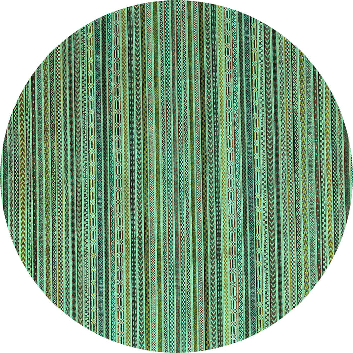 Round Abstract Turquoise Modern Rug, abs3056turq