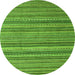 Round Abstract Green Modern Rug, abs3056grn