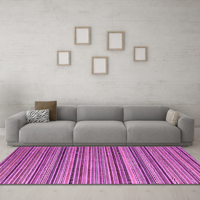 Machine Washable Abstract Purple Modern Area Rugs in a Living Room, wshabs3056pur