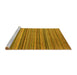 Sideview of Machine Washable Abstract Yellow Modern Rug, wshabs3056yw