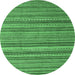 Round Abstract Emerald Green Modern Rug, abs3056emgrn