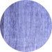 Round Machine Washable Abstract Blue Modern Rug, wshabs3057blu