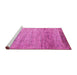 Sideview of Machine Washable Abstract Pink Modern Rug, wshabs3057pnk