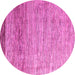 Round Abstract Pink Modern Rug, abs3057pnk