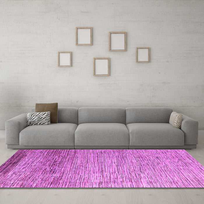 Machine Washable Abstract Purple Modern Area Rugs in a Living Room, wshabs3057pur