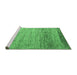 Sideview of Machine Washable Abstract Emerald Green Modern Area Rugs, wshabs3057emgrn