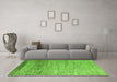 Machine Washable Abstract Green Modern Area Rugs in a Living Room,, wshabs3057grn