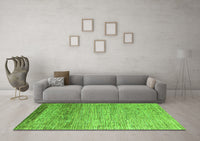 Machine Washable Abstract Green Modern Rug, wshabs3057grn