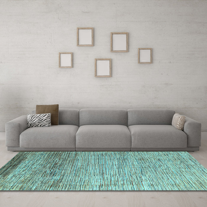 Machine Washable Abstract Light Blue Modern Rug in a Living Room, wshabs3057lblu