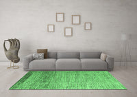 Machine Washable Abstract Emerald Green Modern Rug, wshabs3057emgrn