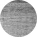 Round Machine Washable Abstract Gray Modern Rug, wshabs3057gry