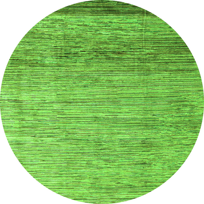 Round Abstract Green Modern Rug, abs3057grn