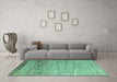 Machine Washable Abstract Turquoise Modern Area Rugs in a Living Room,, wshabs3057turq