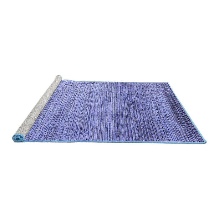 Sideview of Machine Washable Abstract Blue Modern Rug, wshabs3057blu