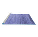 Sideview of Machine Washable Abstract Blue Modern Rug, wshabs3057blu