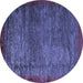 Round Machine Washable Abstract Blue Modern Rug, wshabs3058blu