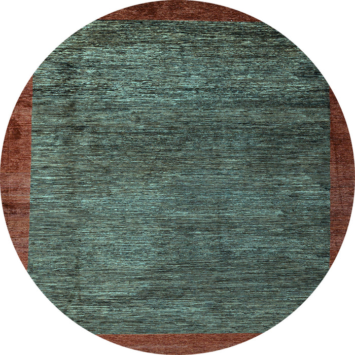 Round Machine Washable Abstract Light Blue Modern Rug, wshabs3058lblu