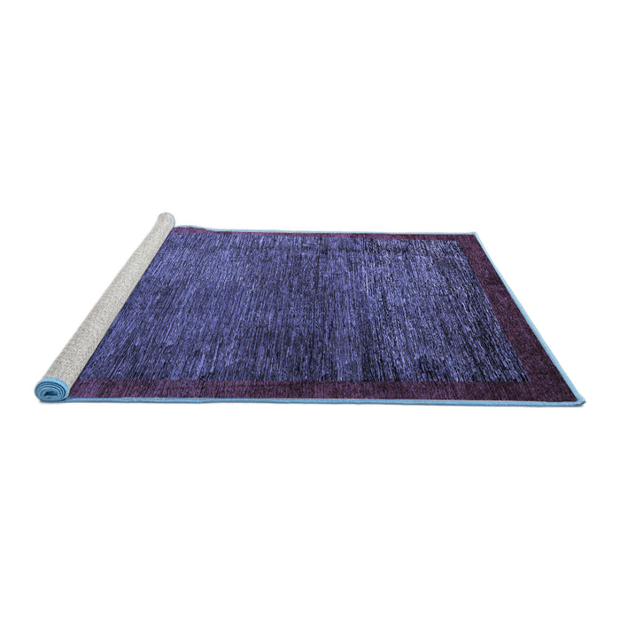 Sideview of Machine Washable Abstract Blue Modern Rug, wshabs3058blu