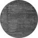 Round Machine Washable Abstract Gray Modern Rug, wshabs3058gry