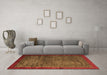 Machine Washable Abstract Brown Modern Rug in a Living Room,, wshabs3058brn