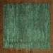 Square Machine Washable Abstract Turquoise Modern Area Rugs, wshabs3058turq