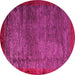 Round Abstract Pink Modern Rug, abs3058pnk