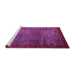 Sideview of Machine Washable Abstract Purple Modern Area Rugs, wshabs3058pur
