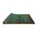 Sideview of Abstract Turquoise Modern Rug, abs3058turq