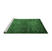 Sideview of Machine Washable Abstract Emerald Green Modern Area Rugs, wshabs3058emgrn