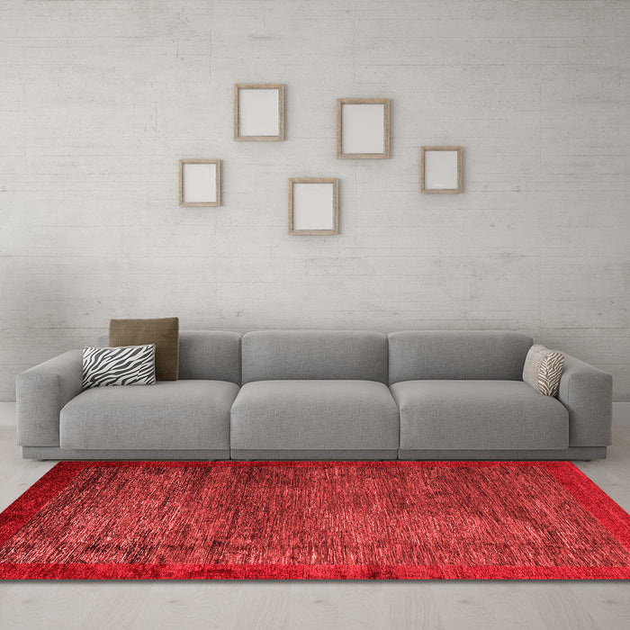 Modern Red Washable Rugs