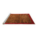 Sideview of Machine Washable Abstract Orange Modern Area Rugs, wshabs3058org