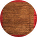 Round Abstract Orange Modern Rug, abs3058org